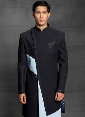 Black embroidered cotton indo-western-dresses 2
