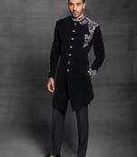 Black embroidered velvet indo-western-dresses