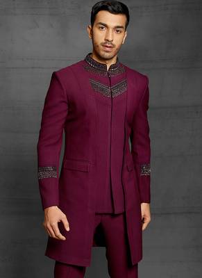Maroon embroidered cotton indo-western-dresses 2