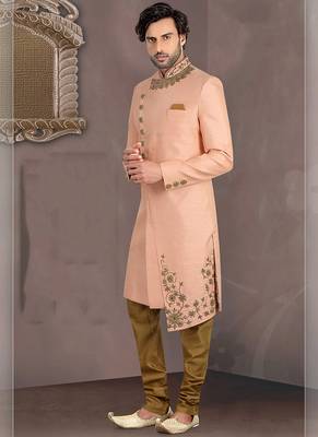 Pink embroidered art silk indo-western-dresses 1