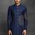 Blue embroidered cotton indo-western-dresses