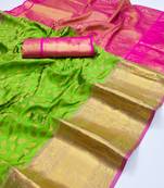 Green Zari Woven Banarasi Silk Saree with Blouse