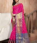 Pink Zari Woven Banarasi Silk Saree with Blouse