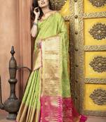 Green Zari Woven Kanjeevaram silk Saree With Blouse