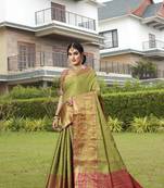 Green Zari Woven Kanjeevaram silk Saree With Blouse