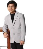 Grey plain cotton boys-blazer