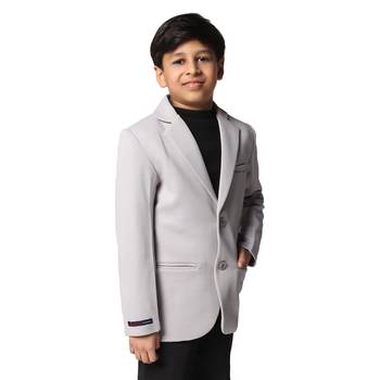 Grey plain cotton boys-blazer 2