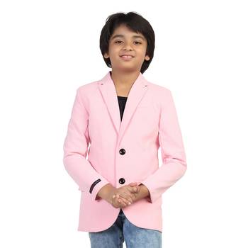 Pink plain cotton boys-blazer 1