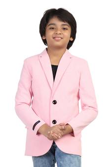 Pink plain cotton boys-blazer