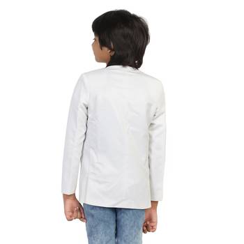 White plain cotton boys-blazer 3