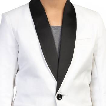 White plain cotton boys-blazer 4