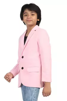 Pink plain cotton boys-blazer