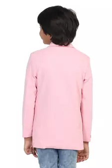 Pink plain cotton boys-blazer