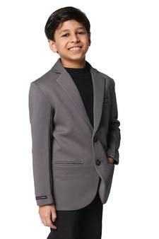 Grey plain cotton boys-blazer