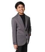 Grey plain cotton boys-blazer
