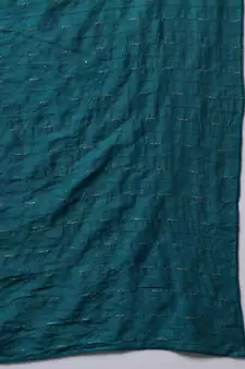 Teal embroidered chanderi silk Kurta Pant With Dupatta