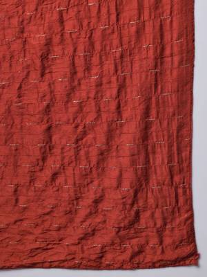 Maroon embroidered chanderi silk Kurta Pant With Dupatta 4