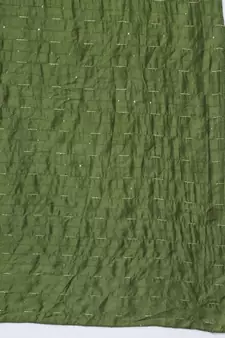 Mehendi embroidered chanderi silk Kurta Pant With Dupatta