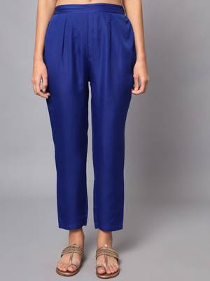 Royal-blue embroidered chanderi silk Kurta Pant With Dupatta 4