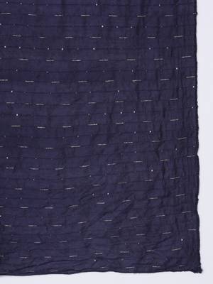 Navy-blue embroidered chanderi silk Kurta Pant With Dupatta 4