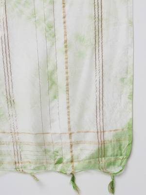 Parrot-green printed silk blend salwar 3
