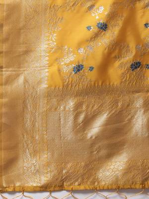 Blue jacquard cotton silk Kurta Pant With Dupatta 3
