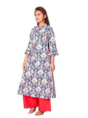 Blue printed cotton kids-tops 2