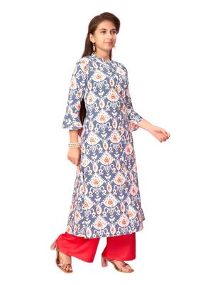 Blue printed cotton kids-tops 3