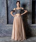 Black Gold Sequin Lehenga Set