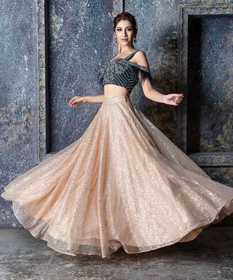 Black Gold Sequin Lehenga Set 3