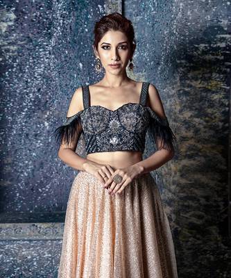 Black Gold Sequin Lehenga Set 5