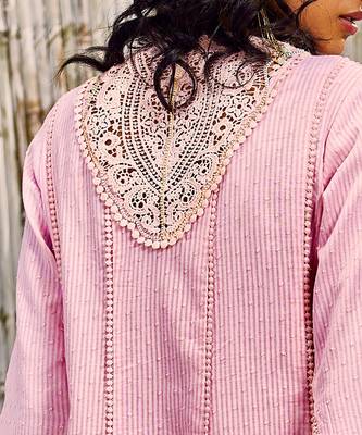 Blush Pink Dobby Cotton Anarkali Set 7