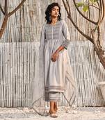 Steel Grey Chanderi Palazzo Set