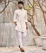 Off-White Dobby Cotton Kurta