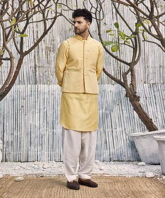 Pastel Yellow Dobby Cotton Jacket 1