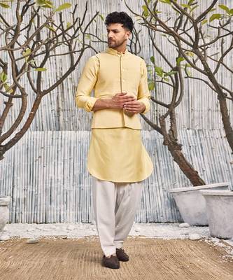Pastel Yellow Dobby Cotton Jacket 5