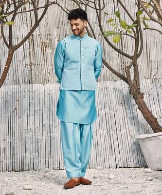 Tropical Blue Dobby Cotton Jacket 1