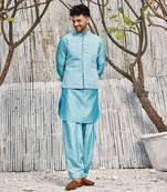 Tropical Blue Dobby Cotton Jacket