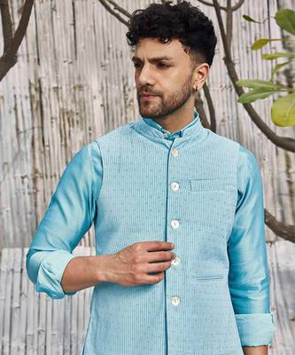 Tropical Blue Dobby Cotton Jacket 2