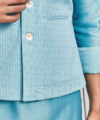 Tropical Blue Dobby Cotton Jacket 3