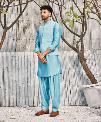 Tropical Blue Dobby Cotton Jacket 4