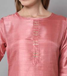 Baby-pink jacquard cotton silk Kurta Pant With Dupatta