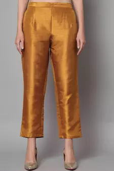 Mustard jacquard cotton silk Kurta Pant With Dupatta