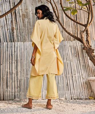 Sunshine Yellow Dobby Cotton Kaftan 3