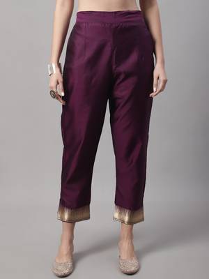 Purple jacquard cotton silk Kurta Pant With Dupatta 4