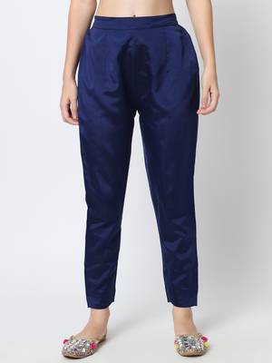 Navy-blue jacquard cotton silk Kurta Pant With Dupatta 4