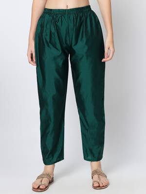 Dark-green jacquard cotton silk Kurta Pant With Dupatta 3