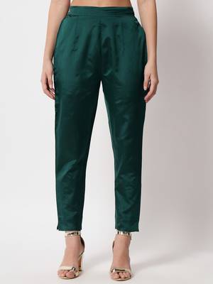 Dark-green jacquard cotton silk Kurta Pant With Dupatta 4