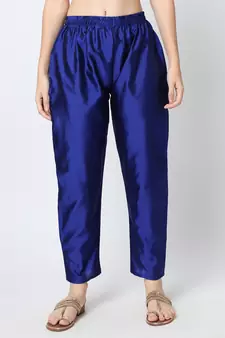 Aqua-blue jacquard cotton silk Kurta Pant With Dupatta