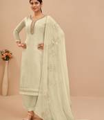 Pastel Georgette Embroidered Straight Suits